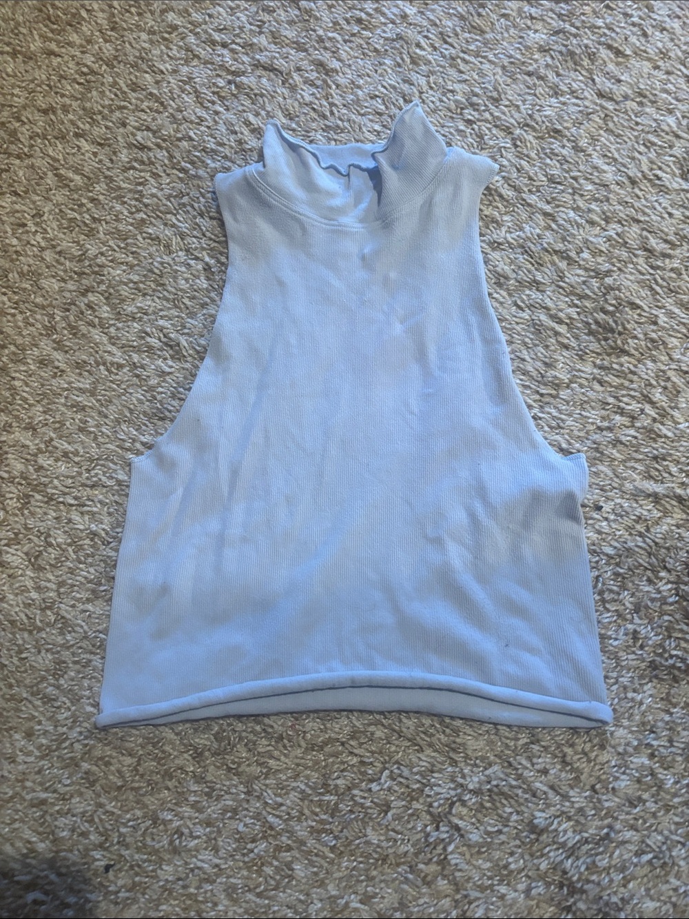 Urban Outfitters ribbed mock neck camisole in pale blue